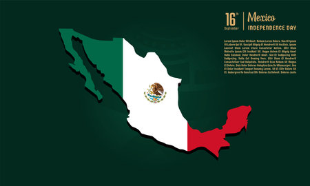 Mexico Independence Day Vector Illustration, greeting card backgroundのイラスト素材