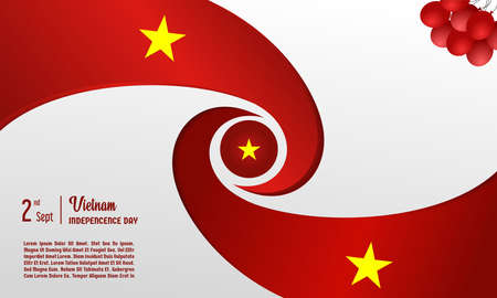 Vietnam Independence Day Vector Illustration, greeting card backgroundのイラスト素材