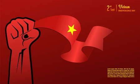 Vietnam Independence Day Vector Illustration, greeting card backgroundのイラスト素材