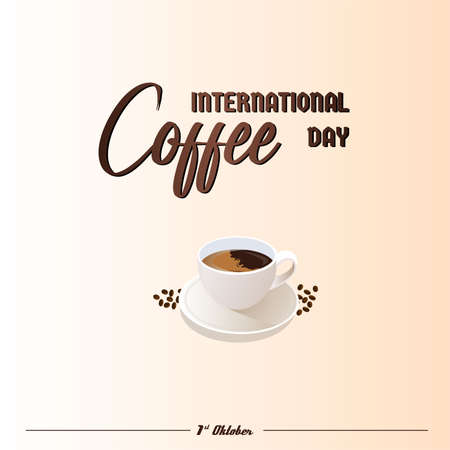 International Coffee Day, Suitable for greeting card, poster and banner background.のイラスト素材