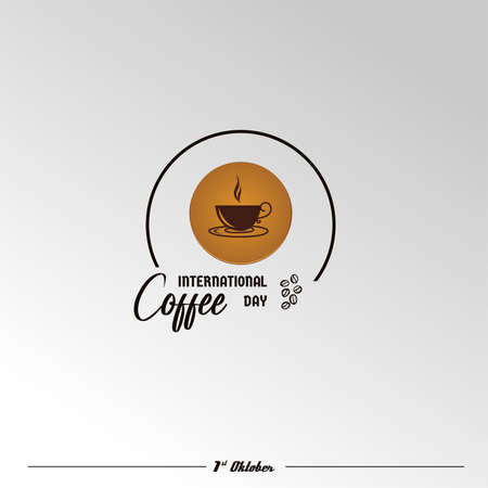 International Coffee Day, Suitable for greeting card, poster and banner background.のイラスト素材