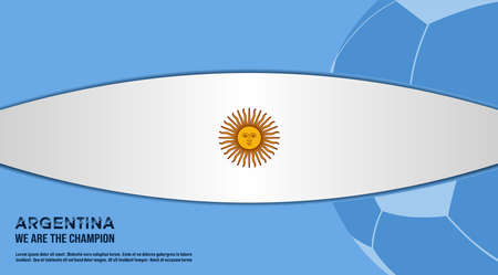 vector background argentina flag with ball soccer , vector illustration and text, perfect color combinationのイラスト素材