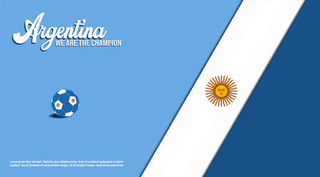vector background argentina flag with ball soccer , vector illustration and text, perfect color combinationのイラスト素材