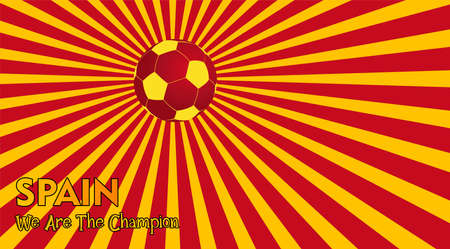 vector background spain flag with ball soccer , vector illustration and text, perfect color combinationのイラスト素材
