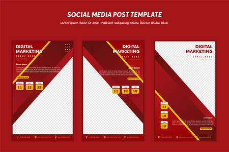 Social media post template modern design, for digital marketing online or poster marketing templateのイラスト素材