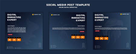 Social media post template modern design with eagle bird, for digital marketing online or poster marketing templateのイラスト素材