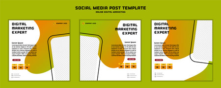 Social media post template modern design, for digital marketing online or poster marketing templateのイラスト素材