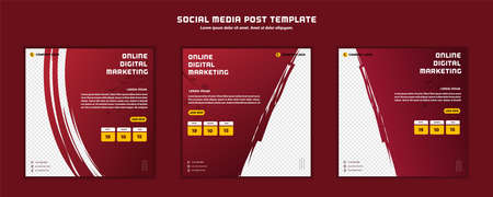 Social media post template modern design, for digital marketing online or poster marketing templateのイラスト素材