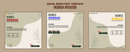 Social media post template modern design, for digital marketing online or poster marketing templateのイラスト素材