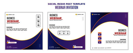 Social media post template modern design, for digital marketing online or webinar invitation templateのイラスト素材