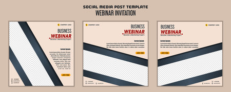 Social media post template modern design, for digital marketing online or webinar invitation templateのイラスト素材