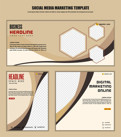 Abstract Background Social media post template modern design, for business digital marketing onlineのイラスト素材