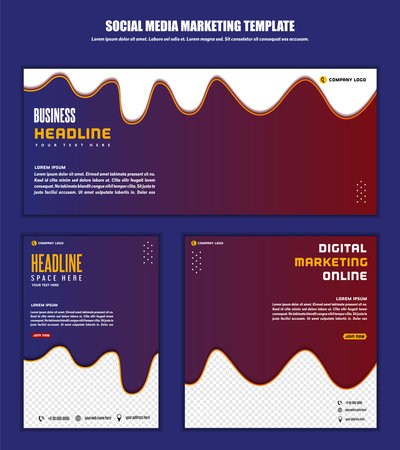 Abstract Background Social media post modern design, for business digital marketing online, banner and poster templateのイラスト素材