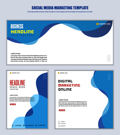 Abstract Background Social media post modern design, for business digital marketing online, banner and poster templateのイラスト素材