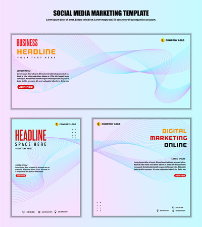 Abstract Background Social media post modern design, for business digital marketing online, banner and poster templateのイラスト素材