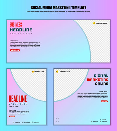Abstract Background Social media post modern design, for business digital marketing online, banner and poster templateのイラスト素材