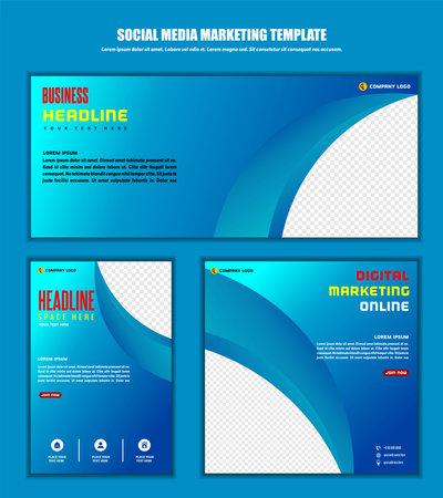 Abstract Background Social media post modern design, for business digital marketing online, banner and poster templateのイラスト素材