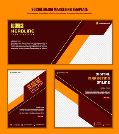 Abstract Background Social media post modern design, for business digital marketing online, banner and poster templateのイラスト素材