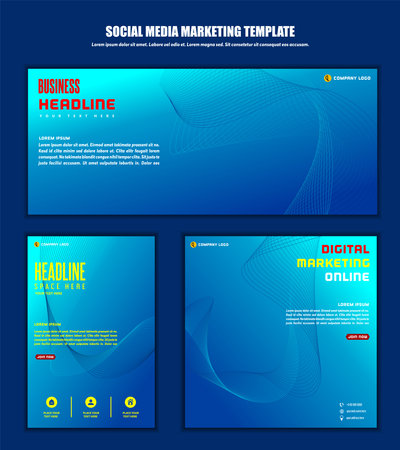 Abstract Background Social media post modern design, for business digital marketing online, banner and poster templateのイラスト素材
