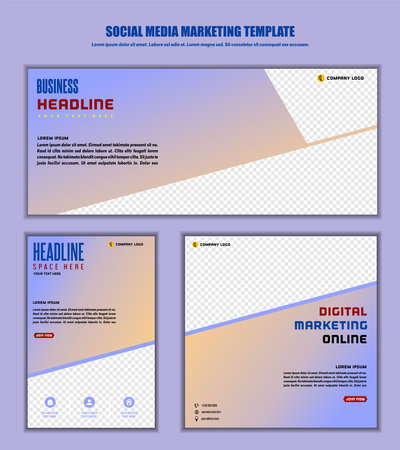 Abstract Background Social media post modern design, for business digital marketing online, banner and poster templateのイラスト素材
