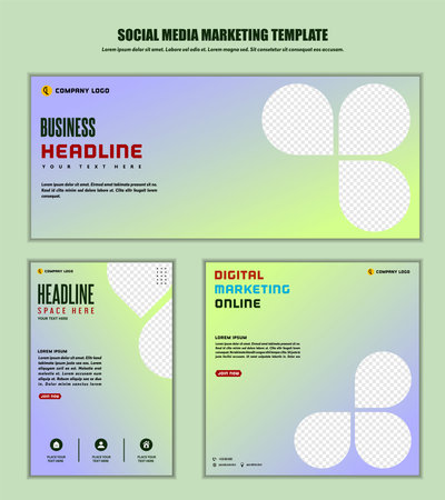 Abstract Background Social media post modern design, for business digital marketing online, banner and poster template.のイラスト素材