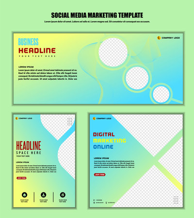 Abstract Background Social media post modern design, for business digital marketing online, banner and poster templateのイラスト素材