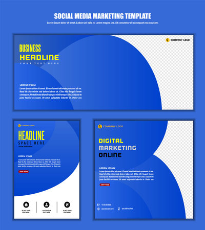 Abstract Background Social media post modern design, for business digital marketing online, banner and poster template.のイラスト素材