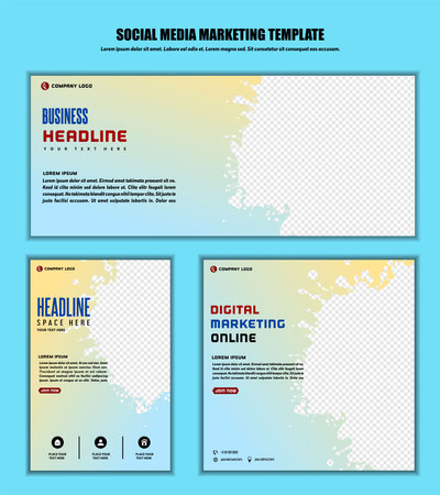 Abstract Background Social media post modern design, for business digital marketing online, banner and poster template.のイラスト素材