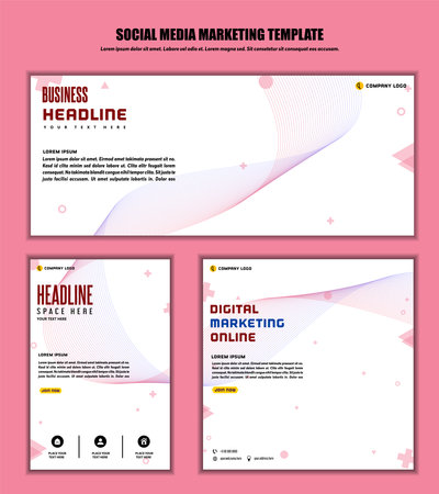 Abstract Background Social media post modern design, for business digital marketing online, banner and poster template.のイラスト素材