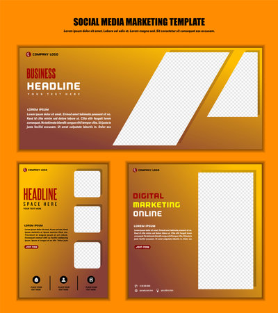 Abstract Background Social media post modern design, for business digital marketing online, banner and poster template.のイラスト素材