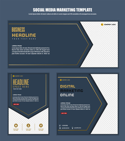 Abstract Background Social media post modern design, for business digital marketing online, banner and poster template.のイラスト素材