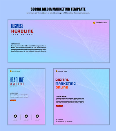 Abstract Background Social media post modern design, for business digital marketing online, banner and poster template.のイラスト素材