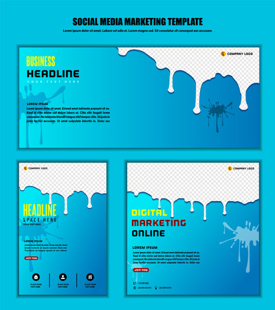 Abstract Background Social media post modern design, for business digital marketing online, banner and poster template.のイラスト素材