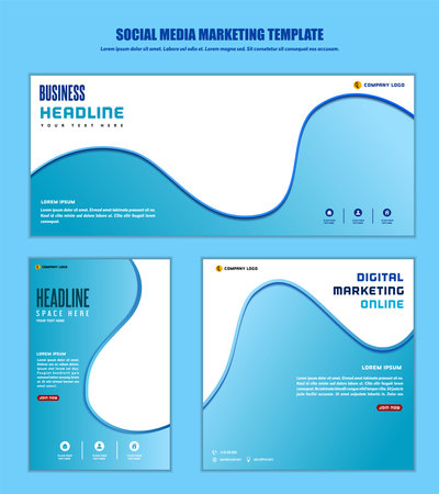 Abstract Background Social media post modern design, for business digital marketing online, banner and poster template.のイラスト素材