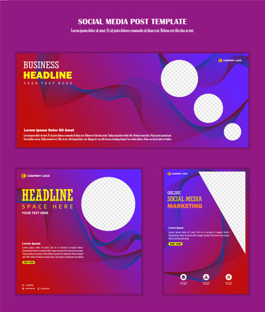 Abstract Background Social media post template modern design, for business digital marketing online, banner and posterのイラスト素材