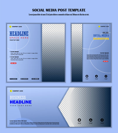 Abstract Background Social media post template modern design, for business digital marketing online, banner and posterのイラスト素材