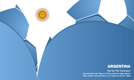 vector background argentina flag vector illustration and text, perfect color combinationのイラスト素材