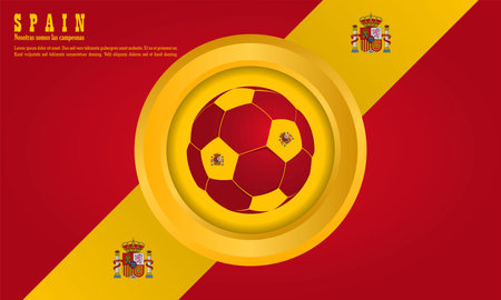 vector abstract background spain flag, vector illustration and text, perfect color combinationのイラスト素材
