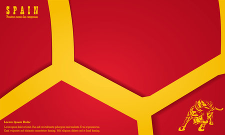 vector abstract background spain flag, vector illustration and text, perfect color combinationのイラスト素材