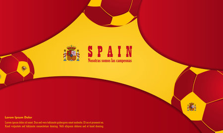 vector abstract background spain flag, vector illustration and text, perfect color combinationのイラスト素材