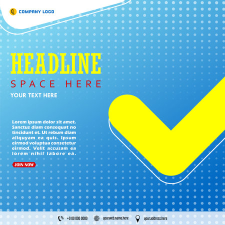 Modern business social media post template creative shapes, Blue color designのイラスト素材
