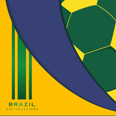 abstract background brazil flag, vector illustration and text, perfect color combinationのイラスト素材