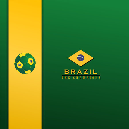 abstract background brazil flag, vector illustration and text, perfect color combinationのイラスト素材