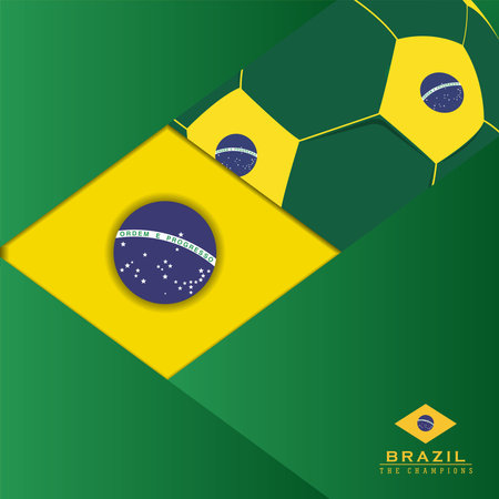 abstract background brazil flag, vector illustration and text, perfect color combinationのイラスト素材