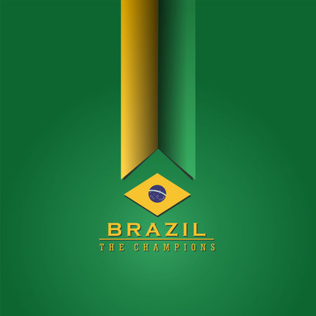abstract background brazil flag, vector illustration and text, perfect color combinationのイラスト素材