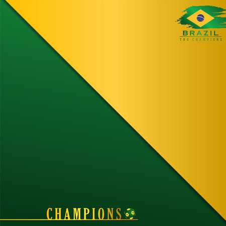 abstract background brazil flag, vector illustration and text, perfect color combinationのイラスト素材