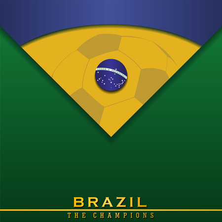 abstract background brazil flag, vector illustration and text, perfect color combinationのイラスト素材
