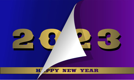 Happy New Year Celebration 2023 with typography lettering. Vector illustration, text and number
