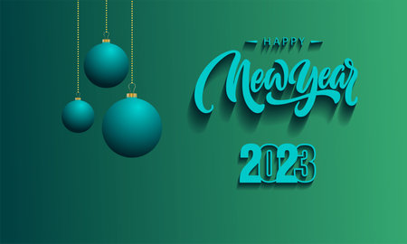Happy New Year Celebration 2023 with typography lettering. Vector illustration, text and number