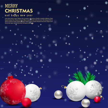 Merry Christmas background. Winter Holiday Posters or banners design in modern realistic styleの写真素材